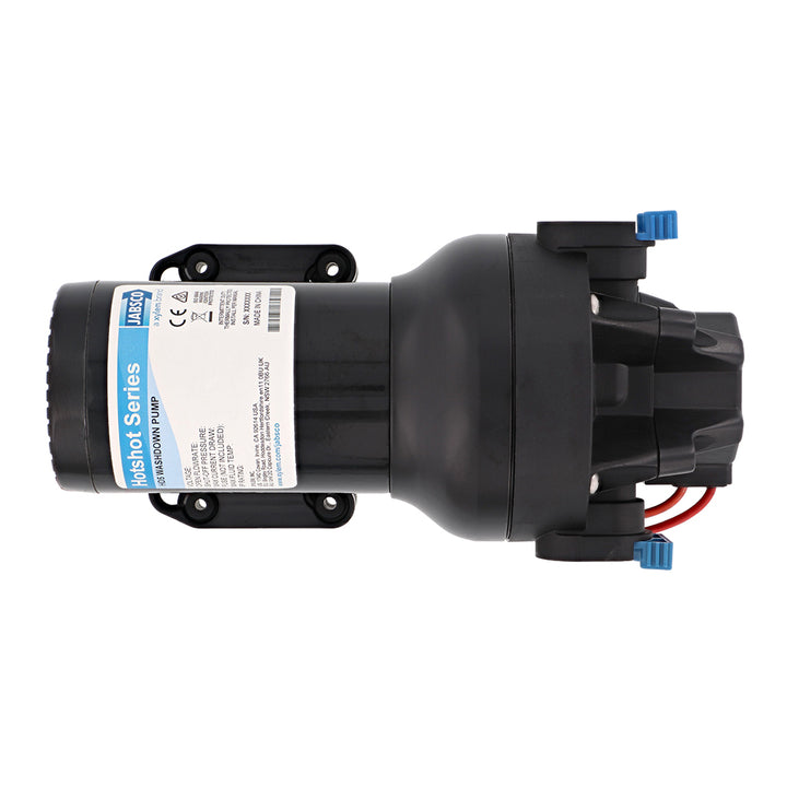 Jabsco HotShot HD5 12V heavy-duty washdown pump with 5 GPM flow and 70 PSI pressure, designed for marine and industrial use