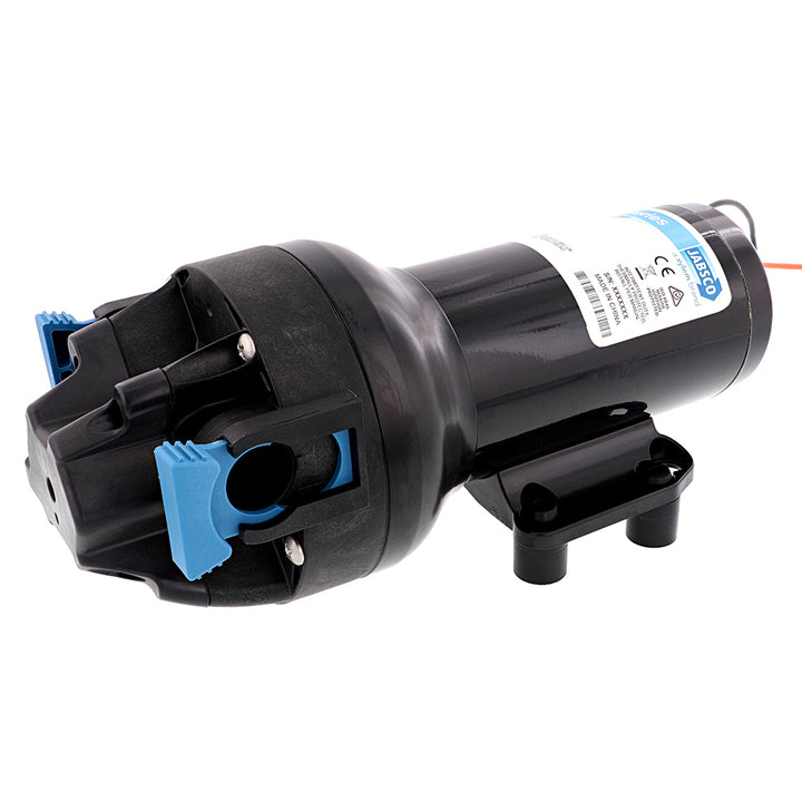 Jabsco HotShot HD6 heavy-duty 12V washdown pump with 6 GPM flow and 70 PSI pressure, designed for marine and industrial use.