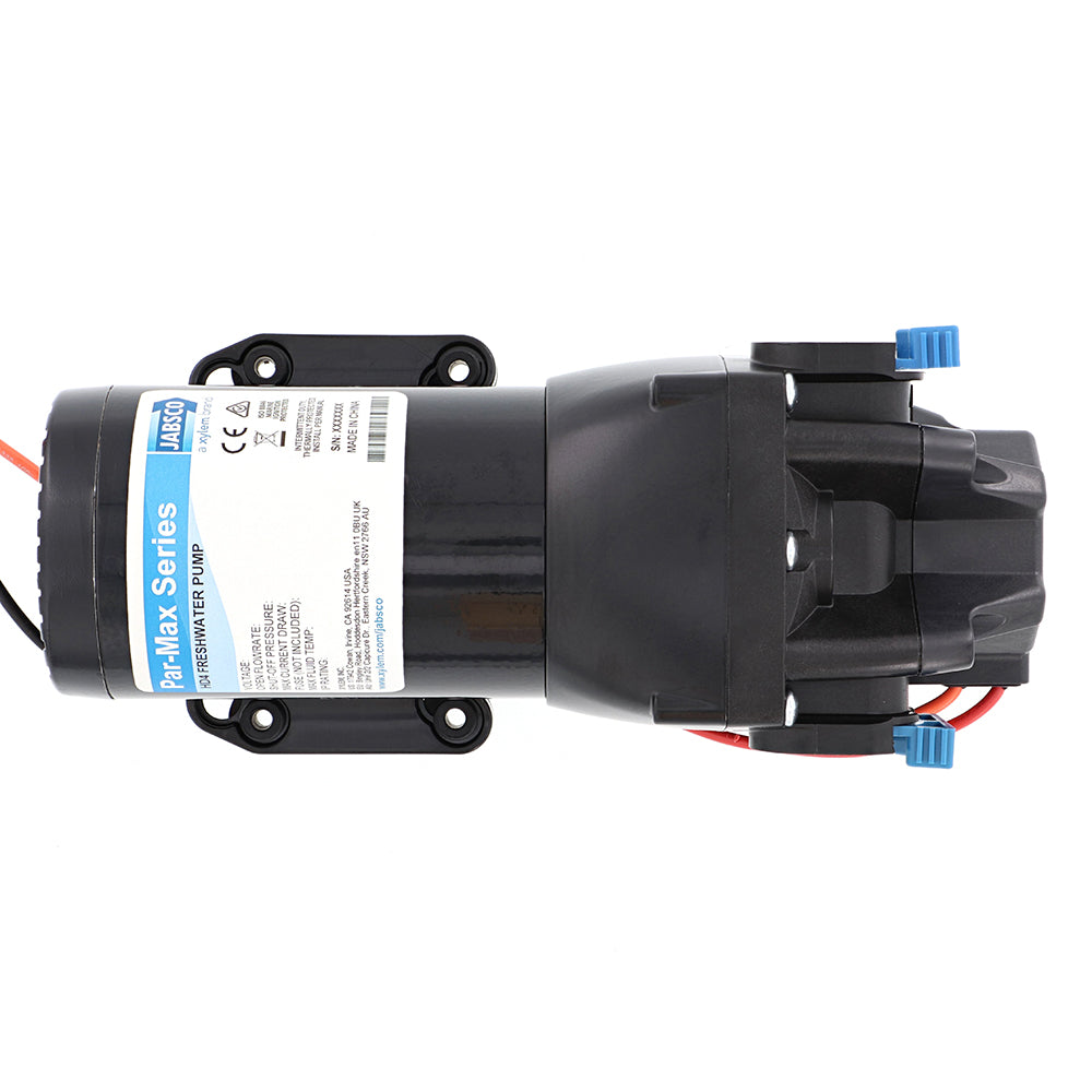 Jabsco Par-Max HD4 heavy duty 12V water pressure pump for washdown, 4 GPM, 40 PSI, with durable construction.