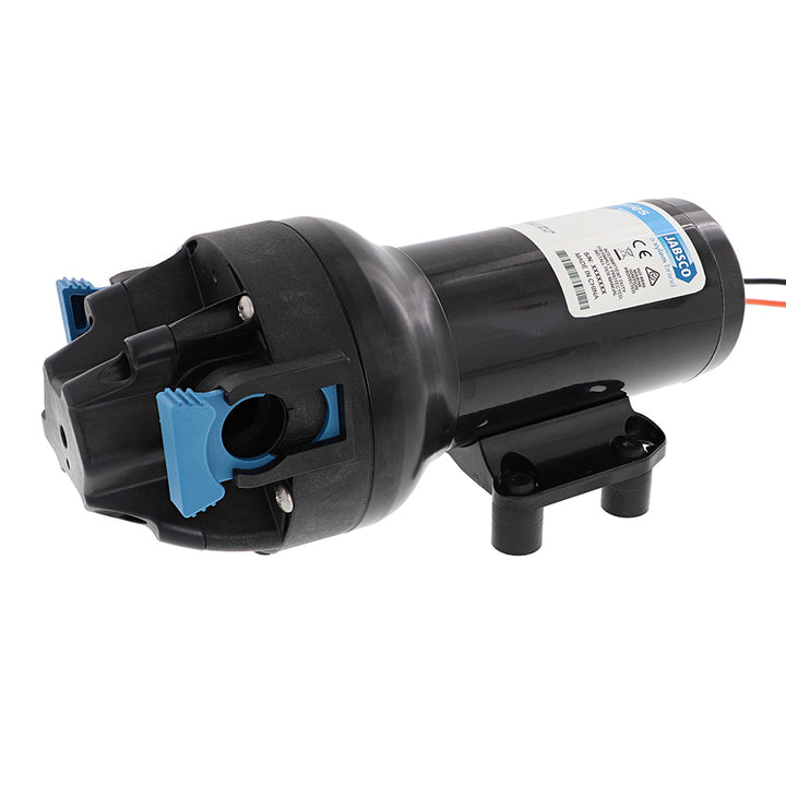 Jabsco Par-Max HD6 heavy-duty 12V water pressure pump for washdown, 6 GPM flow, 40 PSI, durable marine-grade pump.