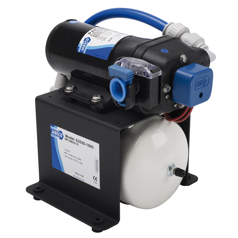 Jabsco Single Stack Water System washdown pump, 4.8 GPM, 40 PSI, 12V pressure pump for marine or RV use