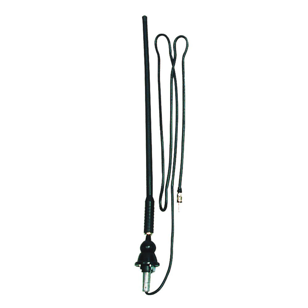 JENSEN AM/FM flexible antenna accessory for radios, with a sleek black design and adjustable length for optimal signal reception.