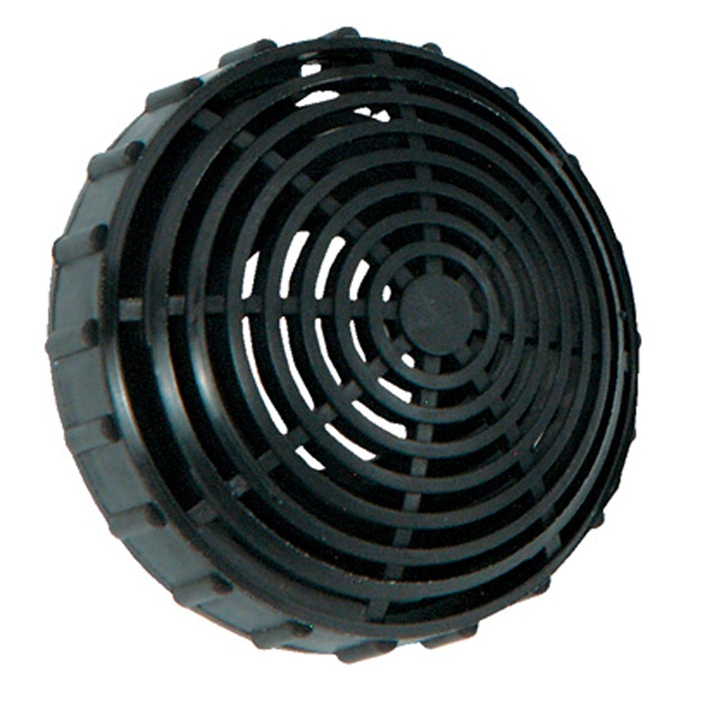 Johnson Pump round plastic intake filter, marine accessories, used for engine air intake protection.