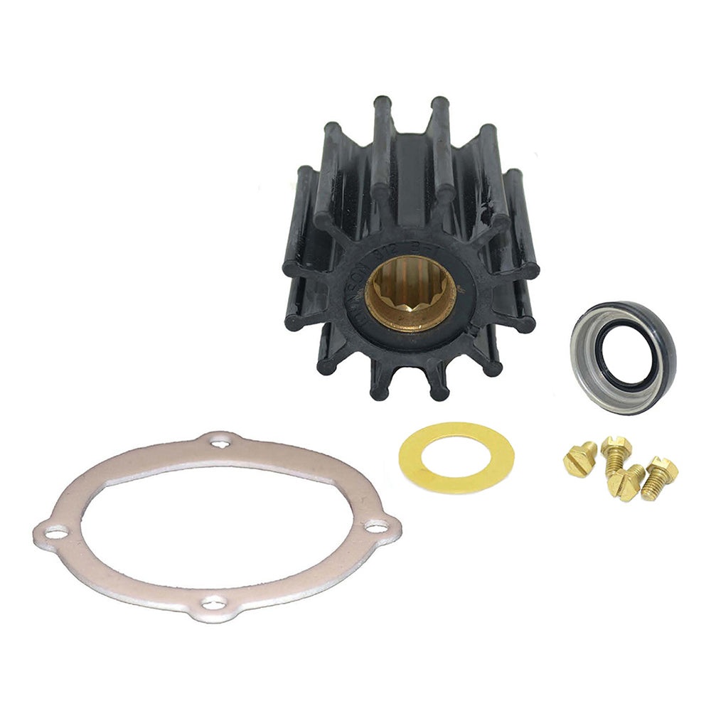 Johnson Pump Service Kit F6B-9 accessories with various parts for maintenance and repair of Johnson pumps.
