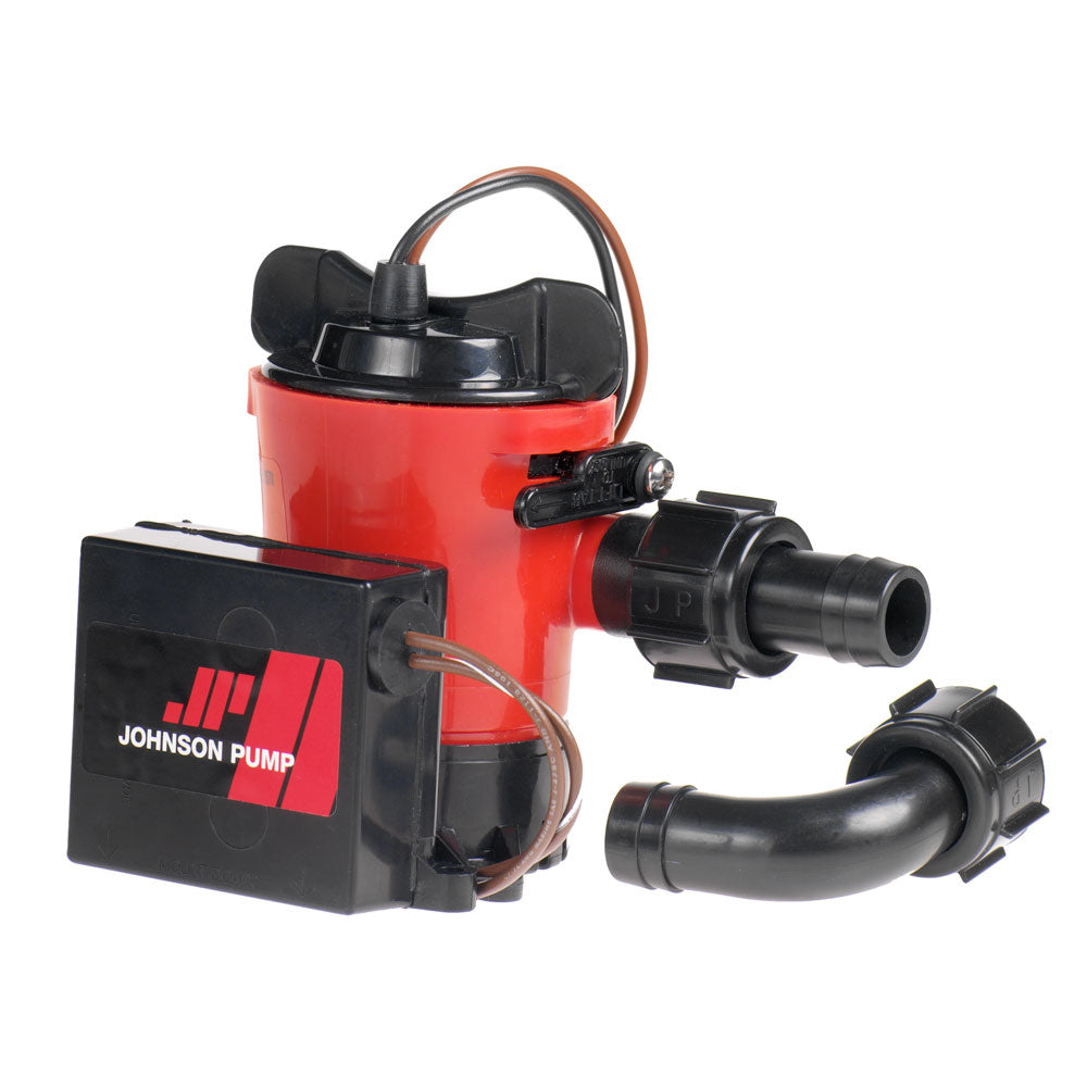 Johnson Pump 1000GPH Ultima Combo Bilge Pump with 3/4" hose and Dura Port for reliable marine bilge water management.