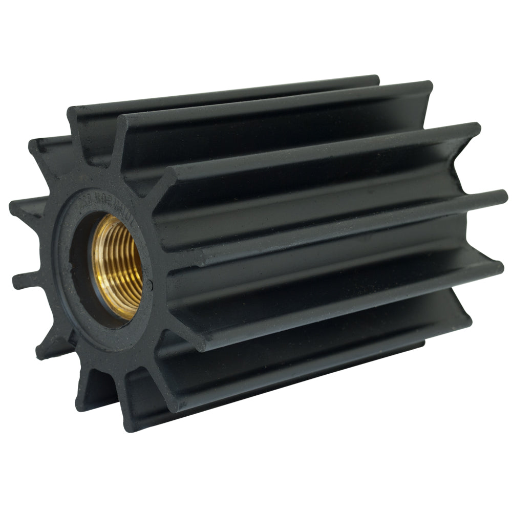Johnson Pump 09-820B F95 neoprene impeller, a replacement part for marine pumps, with detailed blades and durable construction.
