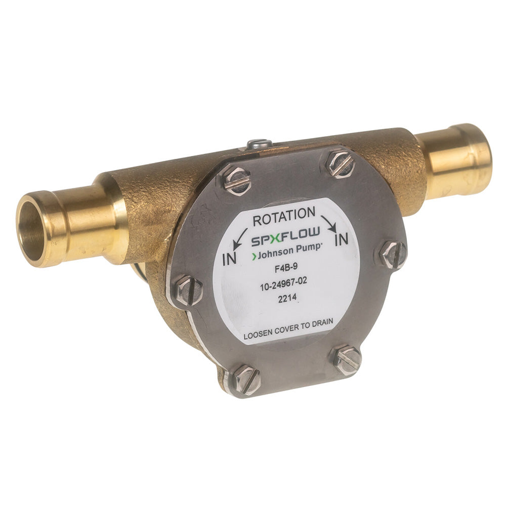 Johnson Pump F4B-9 impeller pump OEM with flange mount, showcasing the durable impeller component for marine and industrial use.