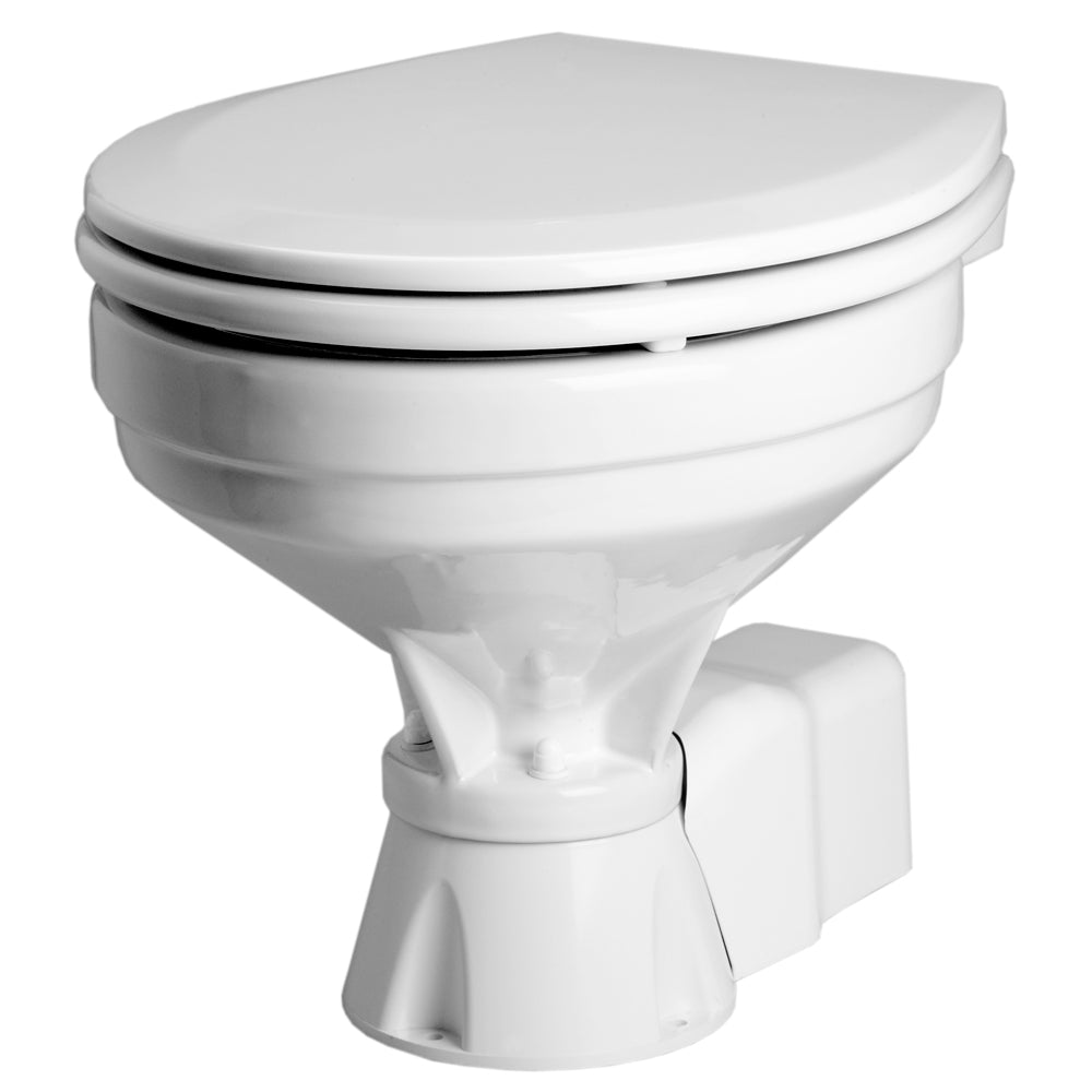 Johnson Pump electric comfort macerator for marine sanitation, 12V, compact marine pump with durable design and corrosion-resistant components.