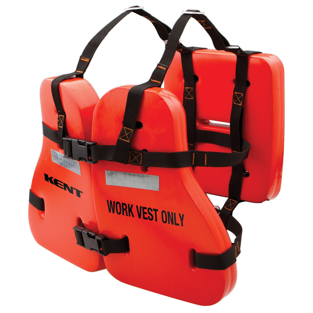 Kent Vinyl Dip Commercial Vest, a personal flotation device with adjustable straps and bright yellow color for safety and visibility.