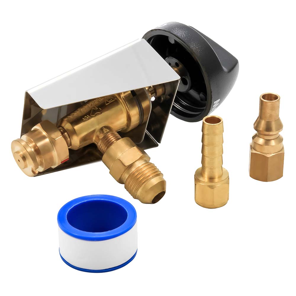 Kuuma Low-Pressure Valve Kit for deck and galley applications, by Kuuma Products, shown in a close-up image.