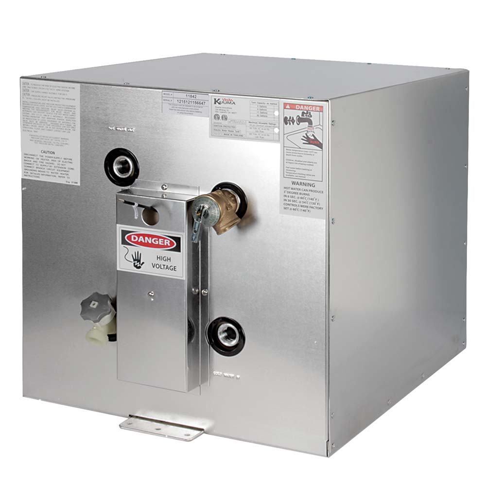 Kuuma 11842 11-gallon water heater, 120V, for hot water heating, with visible control panel and compact design.