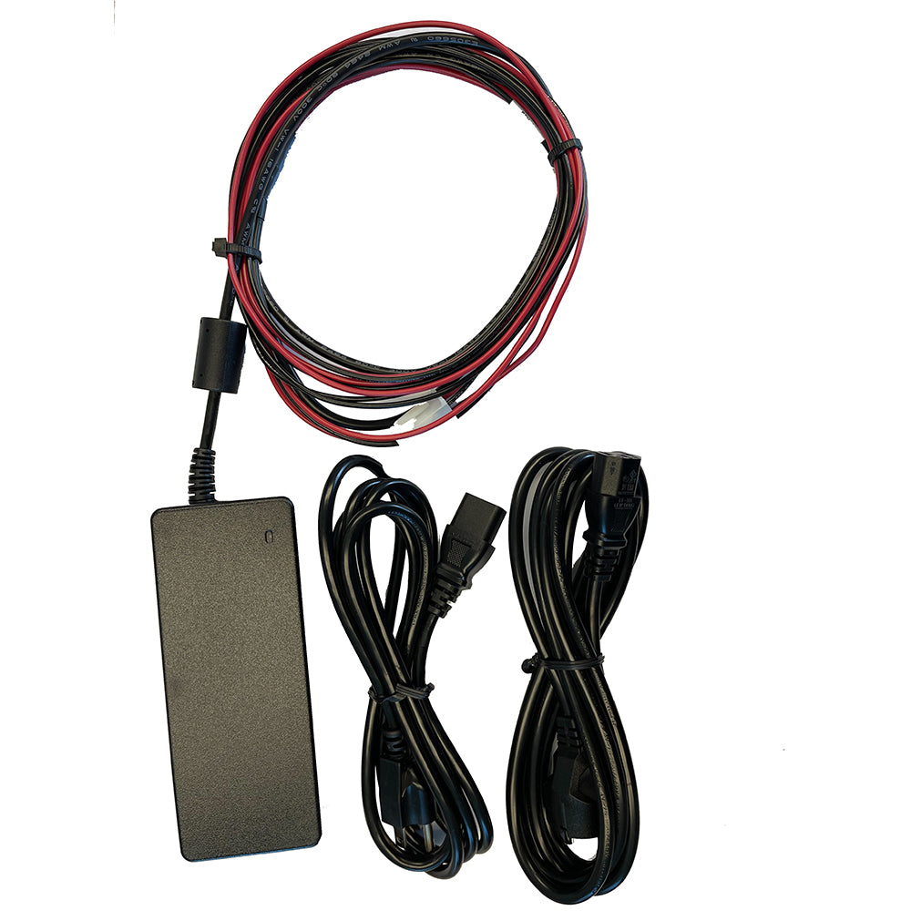 KVH AC/DC power supply for TV hub, accessory device with input and output ports, black rectangular design.
