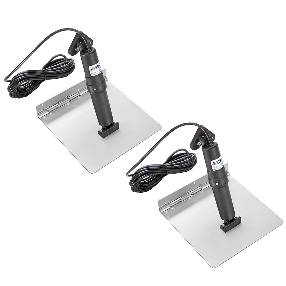 Lectrotab XKA stainless steel trim tab, 9 x 9 inches, with mounting hardware, designed for boat stabilization and performance.
