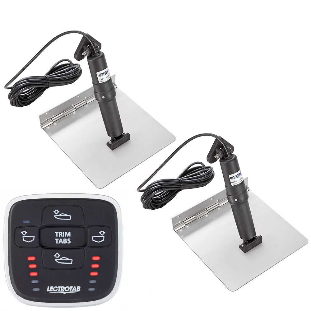Lectrotab XKA stainless steel trim tab kit with MLC-1 control, 9x9 inches, for boat stabilizer and control system.