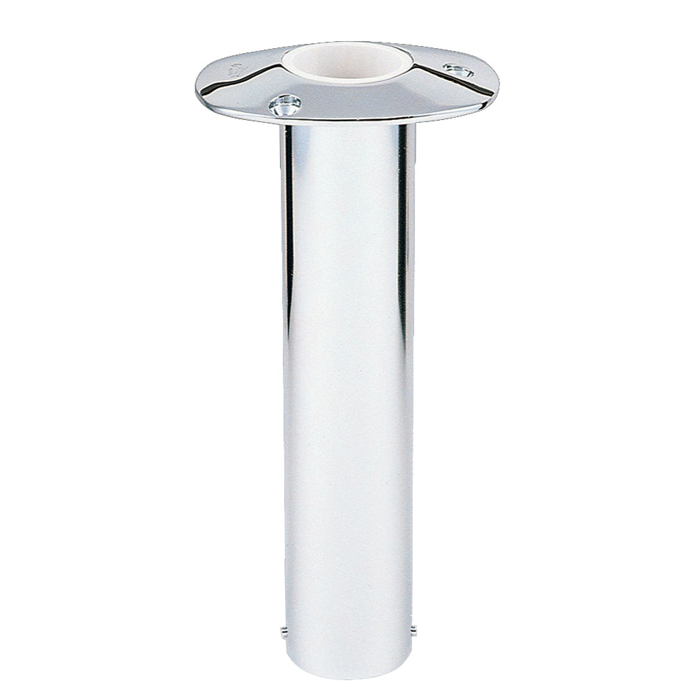 Lee's 0 Degree Stainless Steel Flush Mount Rod Holder, 2-inch diameter, designed for secure fishing rod storage on boats.