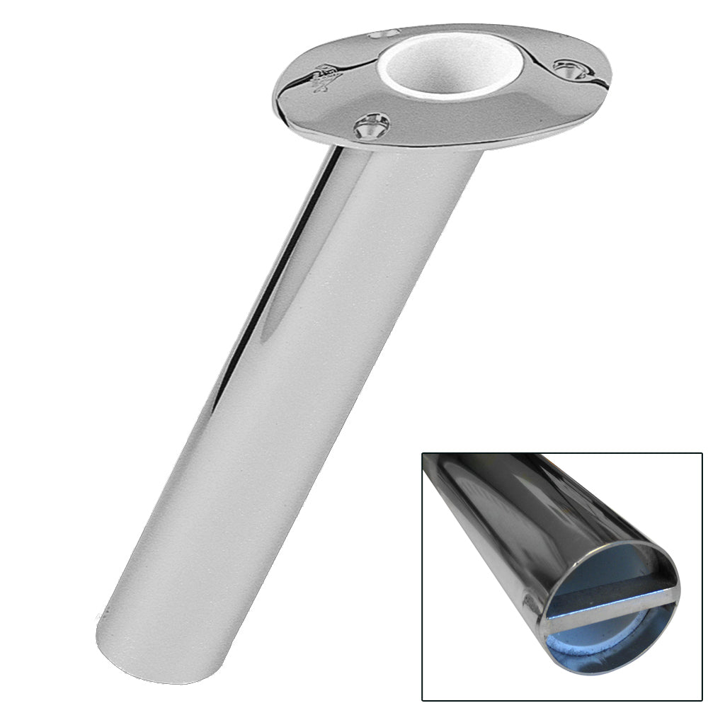 Lee's 30 Degree Stainless Steel Bar Pin Rod Holder for fishing, 2-inch diameter, durable and corrosion-resistant marine gear.