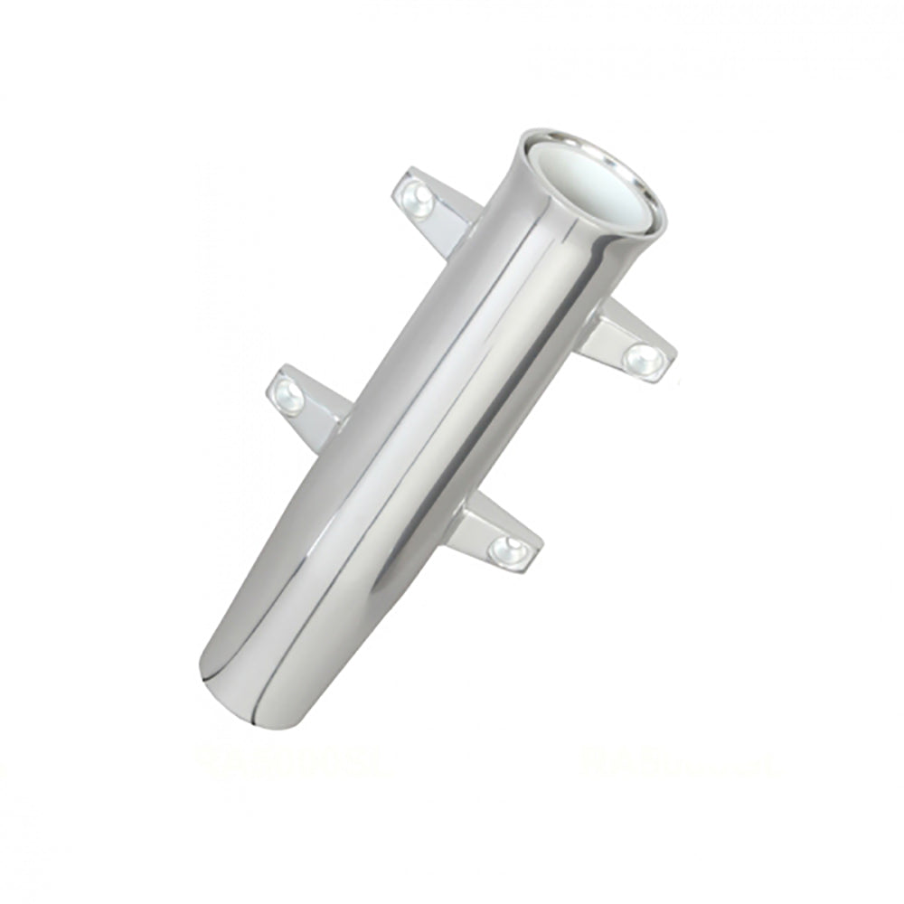 Lees Aluminum Side Mount Rod Holder in tulip style with silver anodize finish, designed for secure fishing rod mounting.
