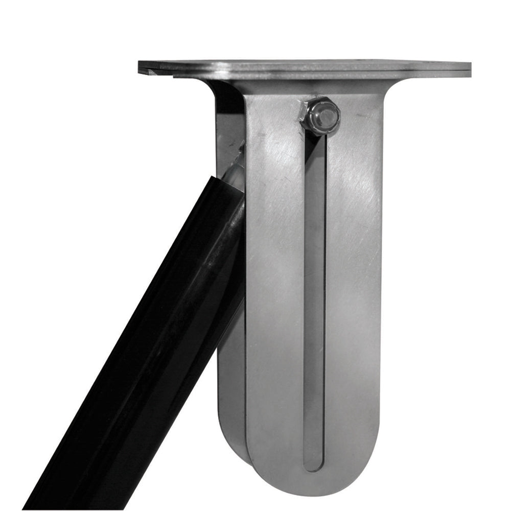 Lenco Marine stainless slide bracket for hatch lifts, showing a durable metal bracket used in boat hatch lift systems