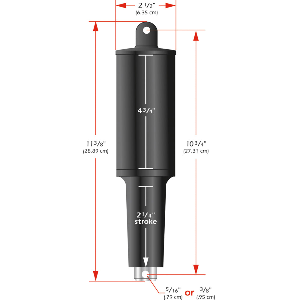 Lenco Marine 101XD Extreme Duty Actuator 24V with 2 1/4" stroke and 3/8" hardware, trim tab accessory for marine applications.