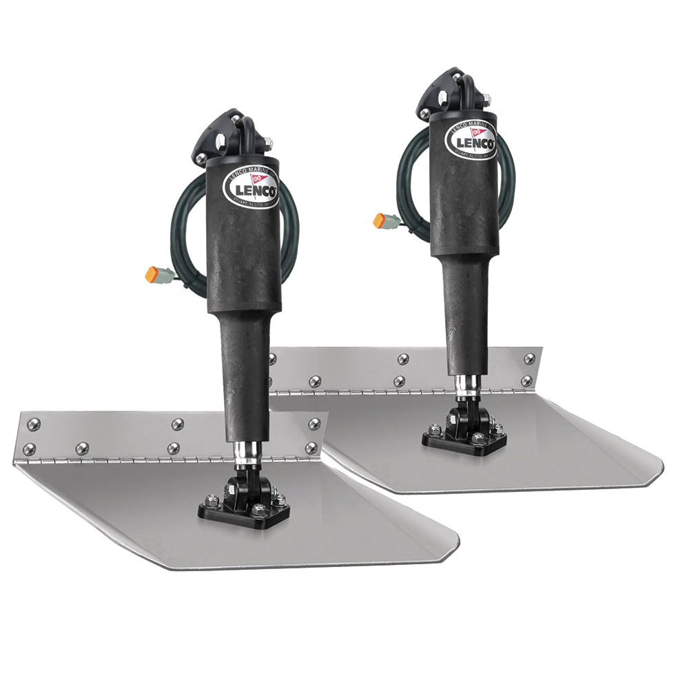 Lenco Marine 12x12 inch standard trim tab kit without switch, 12V, with metal hydraulic cylinders for boat stabilization