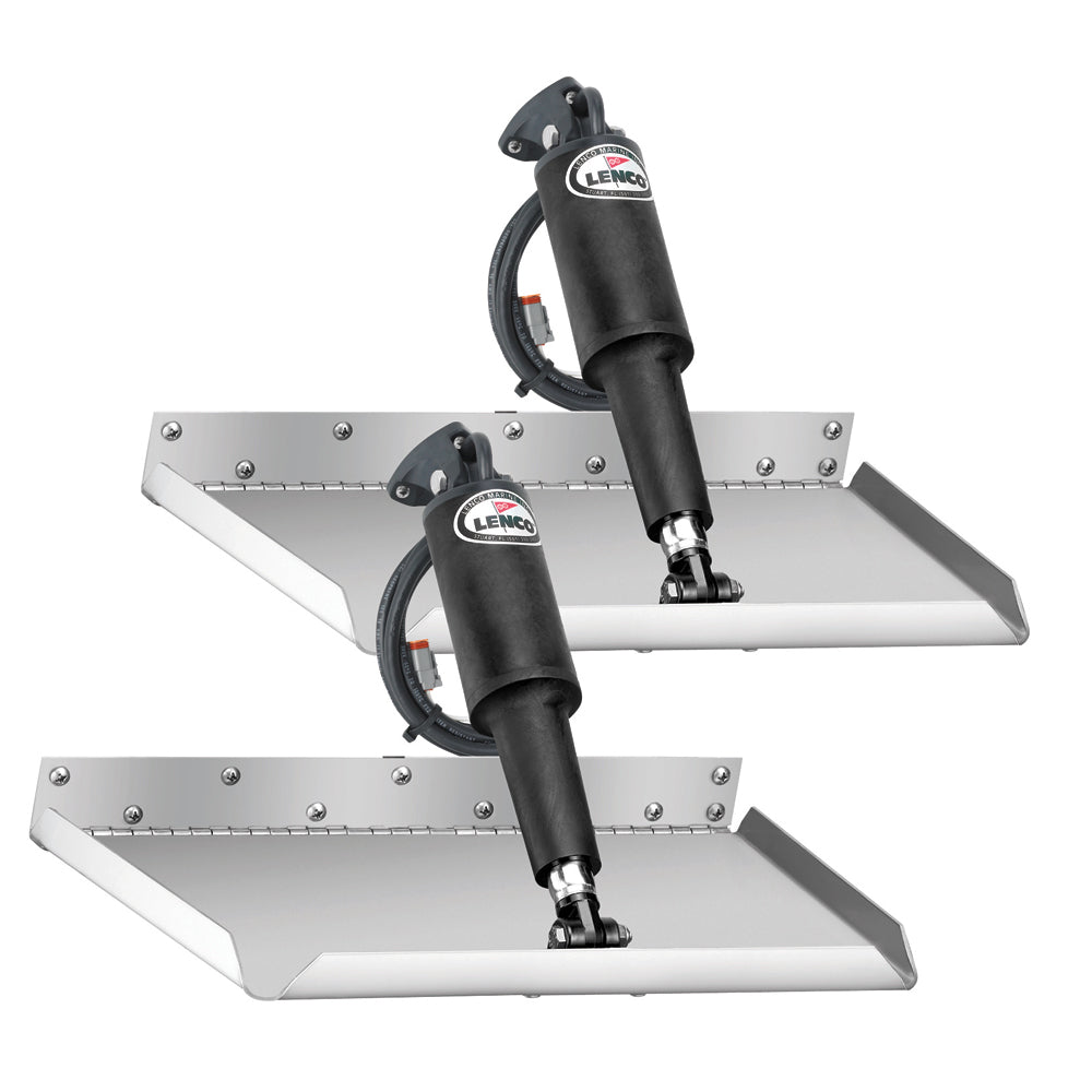 Lenco Marine 12" x 9" Edge Mount Trim Tabs Kit without switch, 12V, for boat stabilization and control.