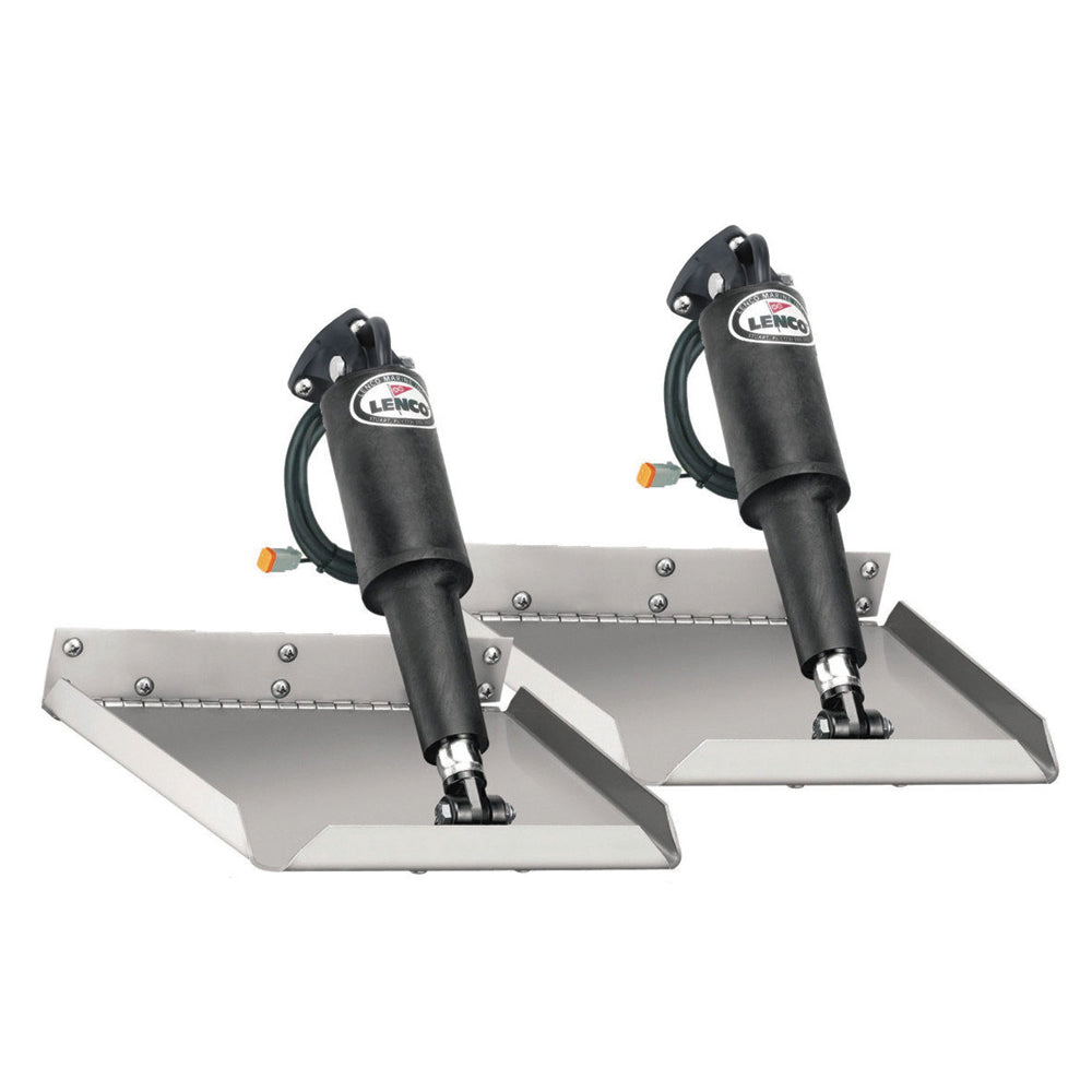 Lenco Marine 9x12-inch edge mount trim tab kit without switch, featuring stainless steel edges for boat stabilization and leveling.