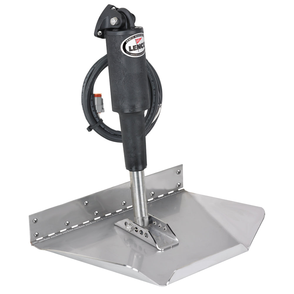 Lenco Marine 9x14 inch airboat trim tab kit without switch, featuring durable metal construction and adjustable trim control.