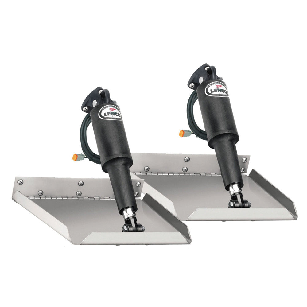 Lenco Marine 9x9 inch edge mount trim tab kit without switch, 12V, for boat stabilization and performance adjustment.