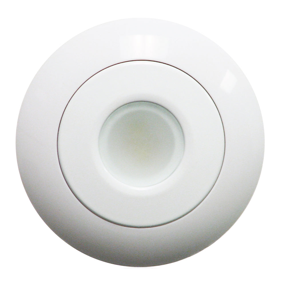 Lumitec adapter kit for Halo and Orbit flush mount dome down lights, showing the connector and mounting components.