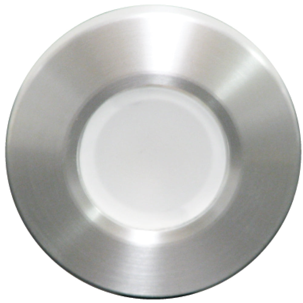 Lumitec Orbit flush mount down light in brushed finish with white non-dimming dome design, ideal for modern ceiling lighting.