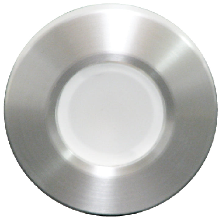 Lumitec Orbit flush mount down light in brushed finish with white non-dimming dome design, ideal for modern ceiling lighting.