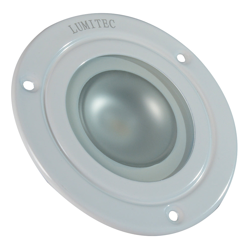 Lumitec Shadow flush mount down light with white finish and Spectrum RGBW LED, ideal for modern dome or down lighting.