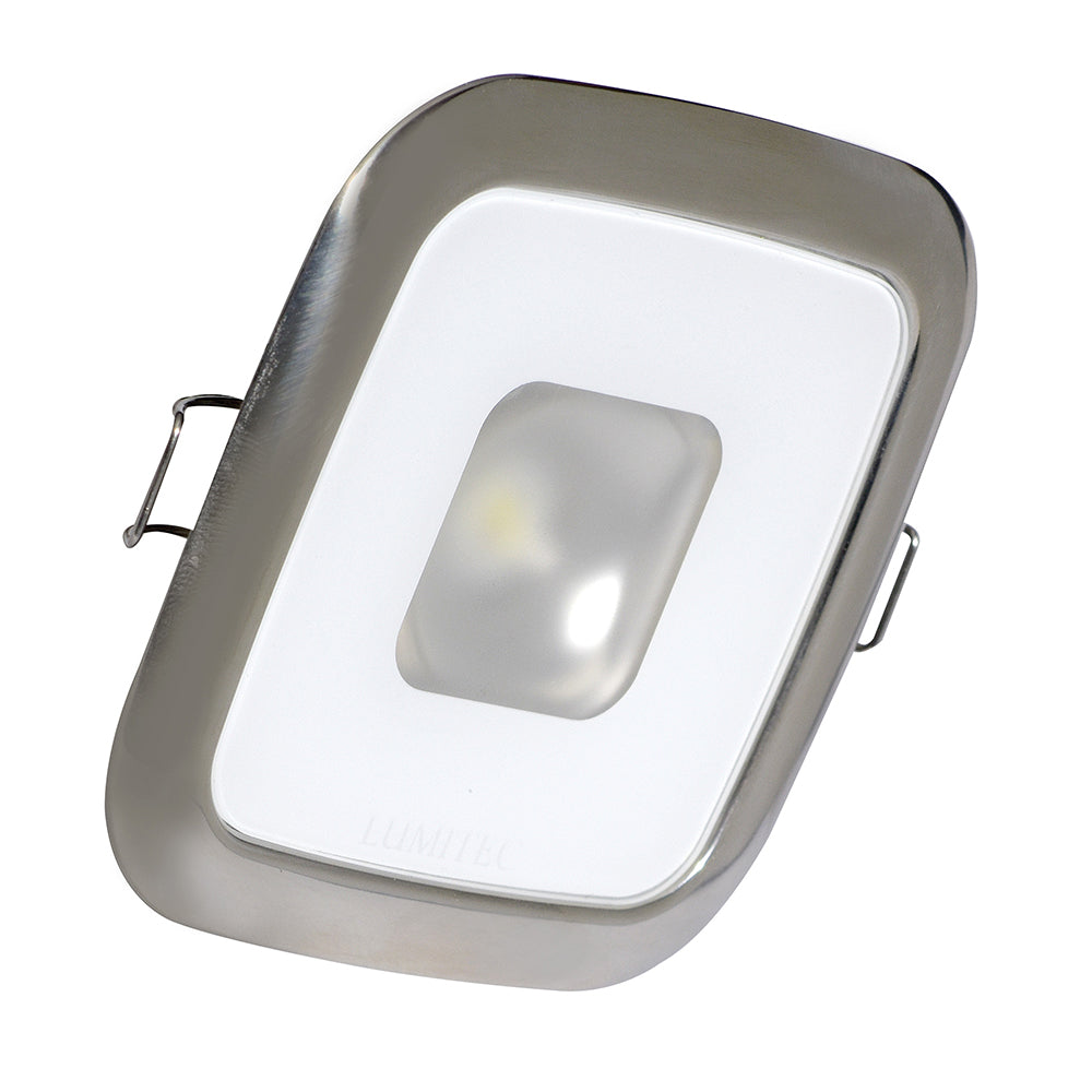 Lumitec Square Mirage Down Light with Spectrum RGBW dimming and polished bezel, designed for modern dome and down lighting.