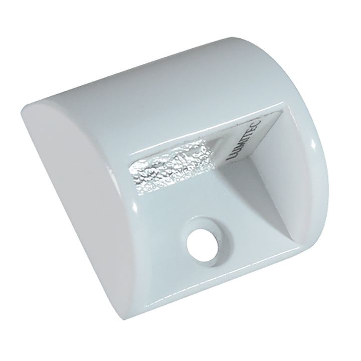 Lumitec Andros interior courtesy light with white powder coat finish, non-dimming, mounted on a surface, providing ambient illumination.