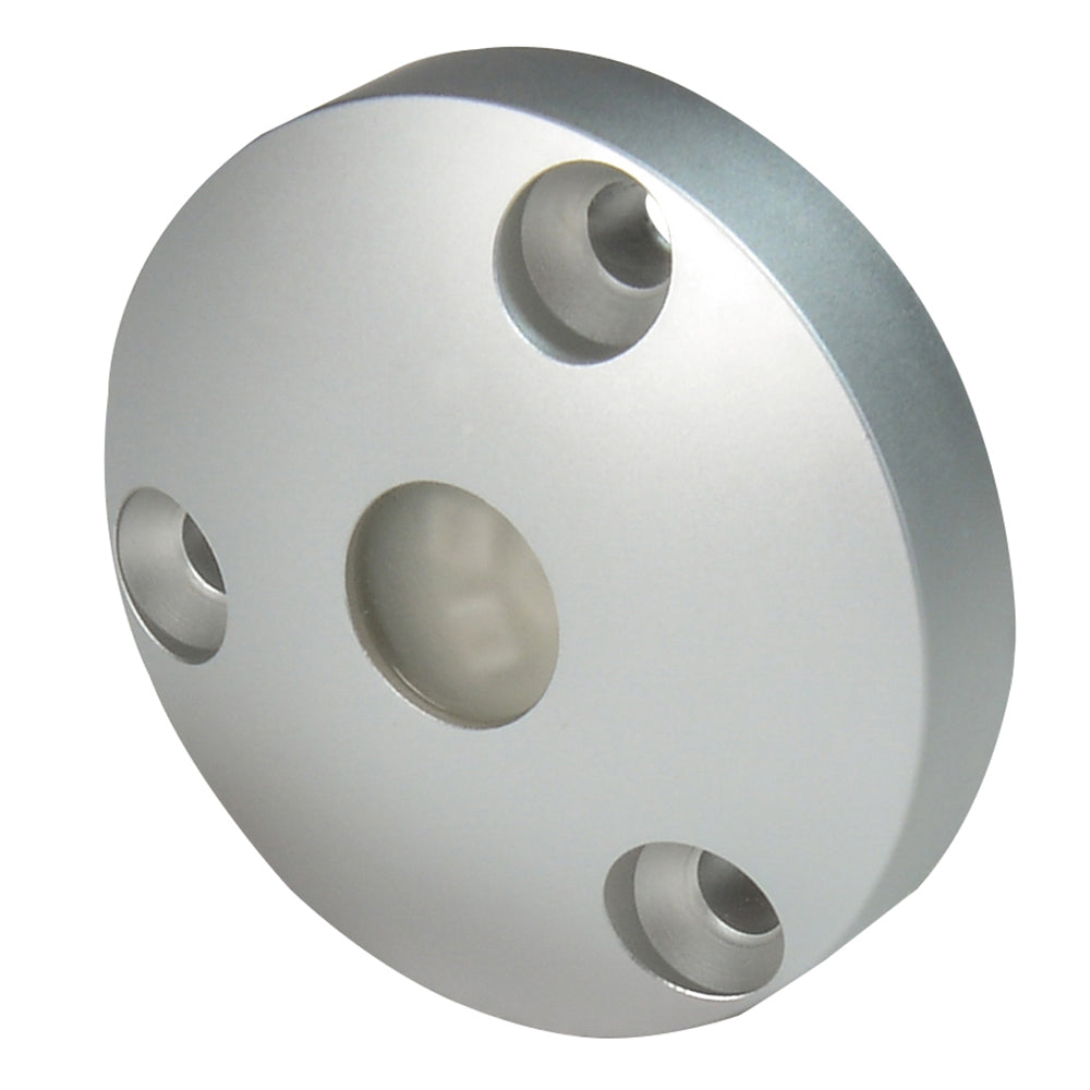 Lumitec Anywhere LED utility courtesy light in brushed finish with spectrum RGBW lighting, designed for interior use.