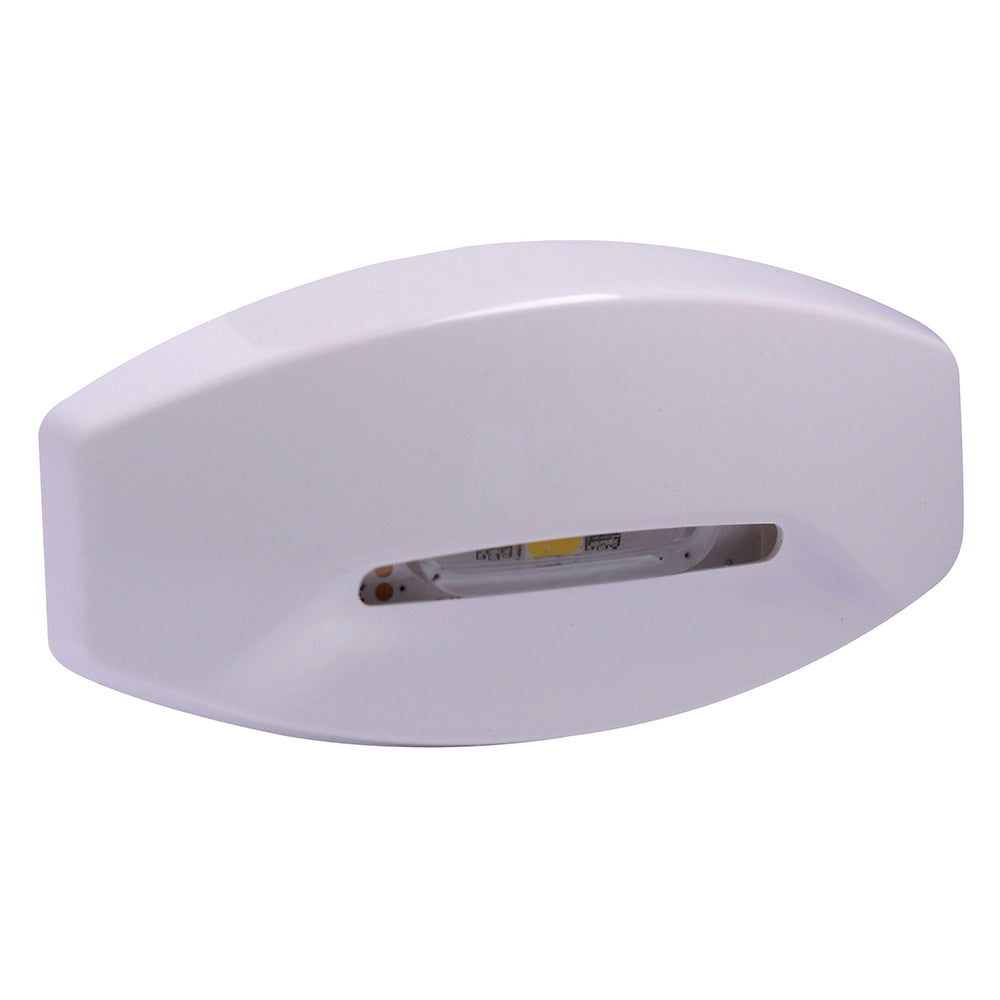 Lumitec Fiji Courtesy Light with white housing, indirect RGBW lights, 4-pack for interior courtesy lighting.