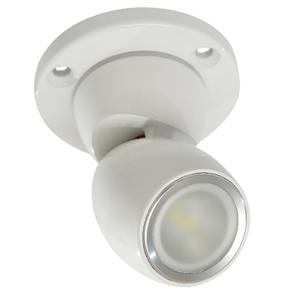 Lumitec GAI2 white interior courtesy light with dimming and non-dimming options, heavy-duty white housing for marine or vehicle use.