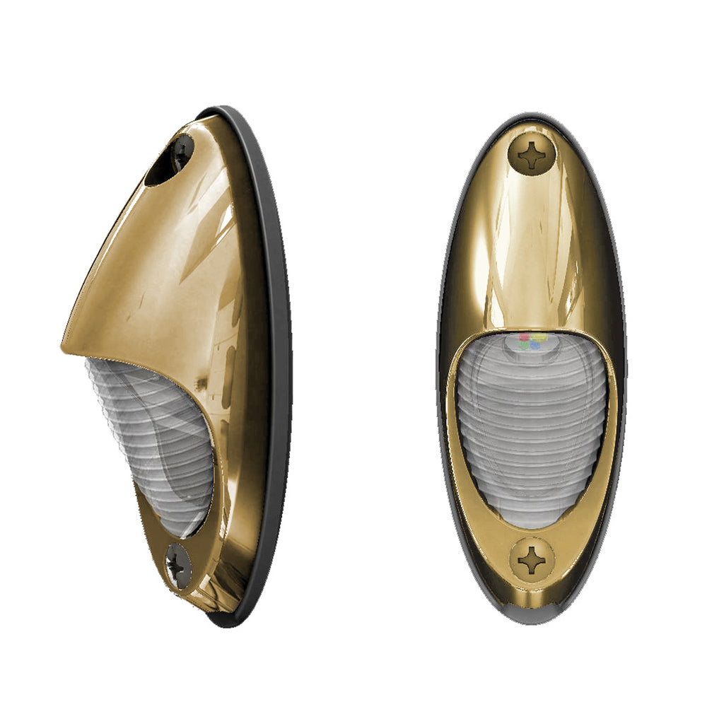 Lumitec Nautilus piling light with warm white LED, bronze housing, used as interior or courtesy lighting on docks or pathways.