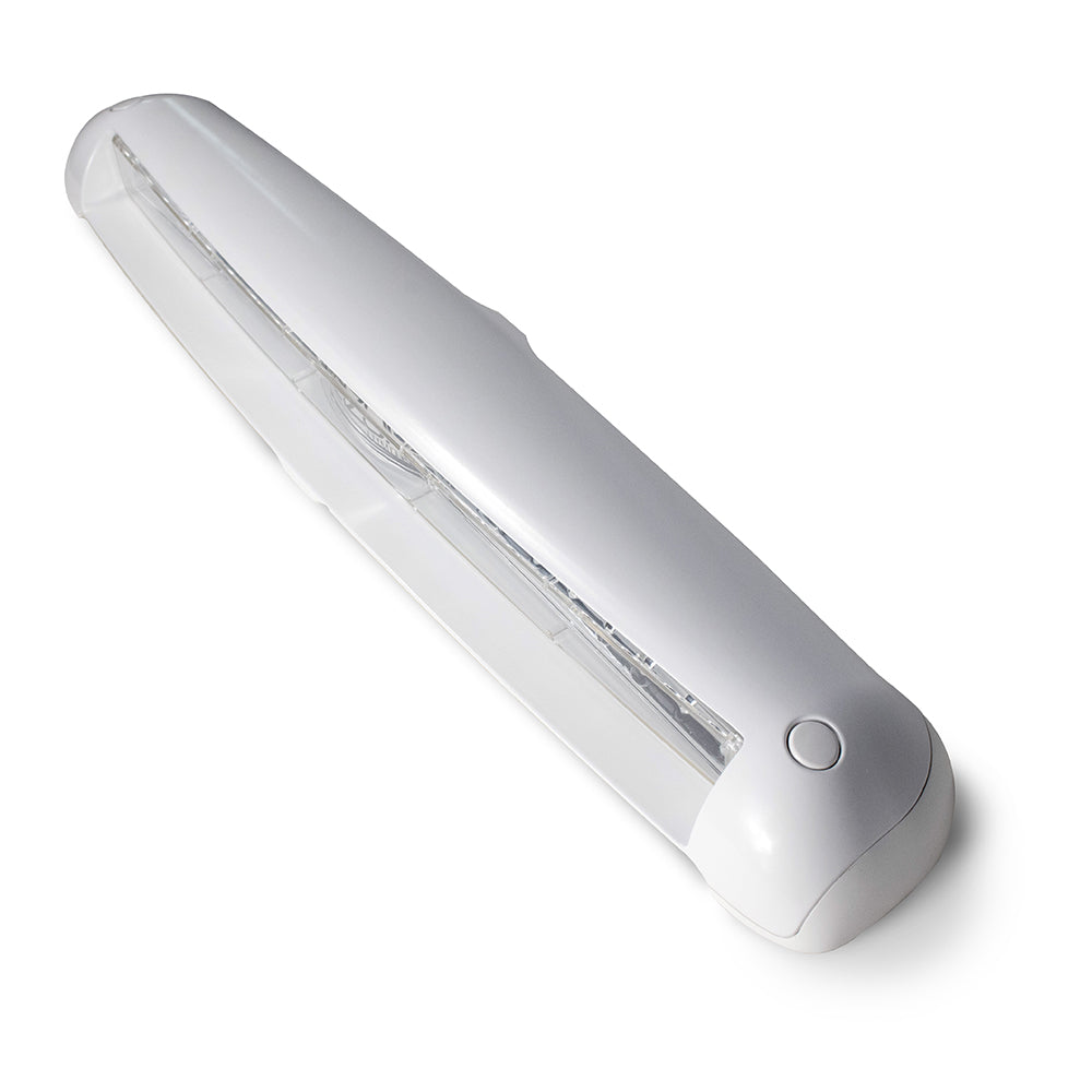 Lumitec Razor 18-inch flood light bar in white, designed for off-road and vehicle lighting, mounted on a vehicle.