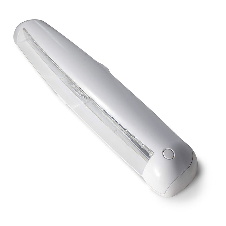 Lumitec Razor 18-inch flood light bar in white, designed for off-road and vehicle lighting, mounted on a vehicle.