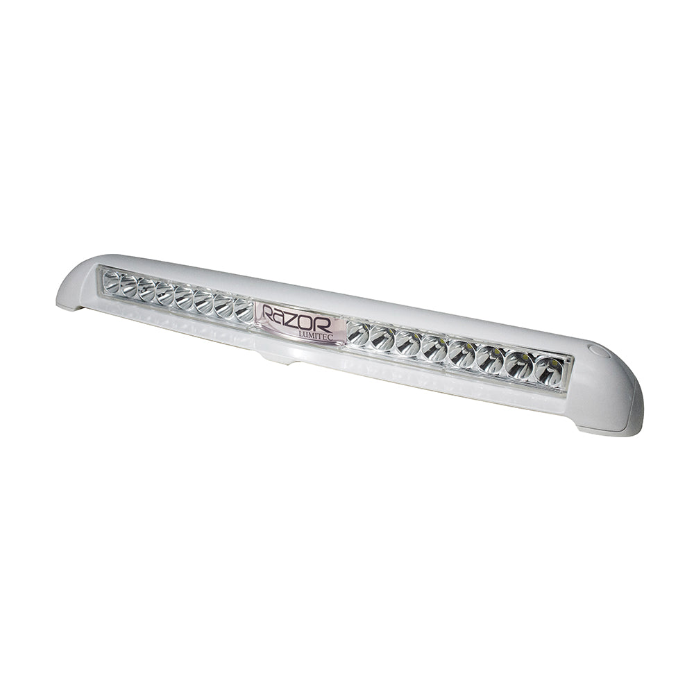 Lumitec Razor Light Bar Spot flush mount in white, outdoor LED light bar designed for durable, high-performance illumination.