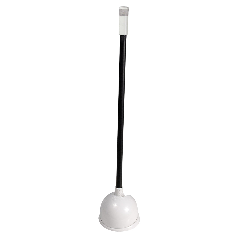 Lumitec Contour Anchor Light with 12-inch black shaft and white base, navigation light for boats.