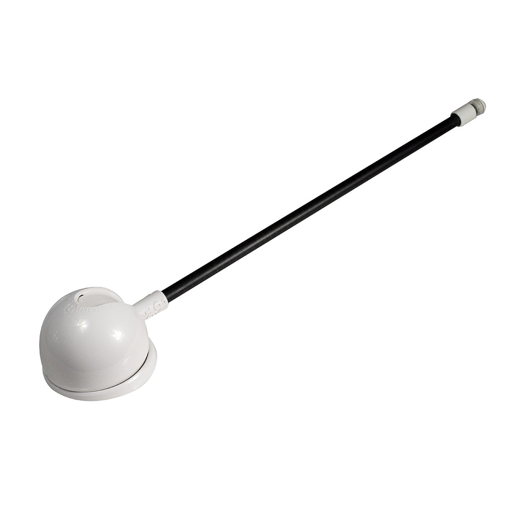 Lumitec Contour Anchor Light with 12-inch black shaft and white base, navigation light for boats and marine vessels