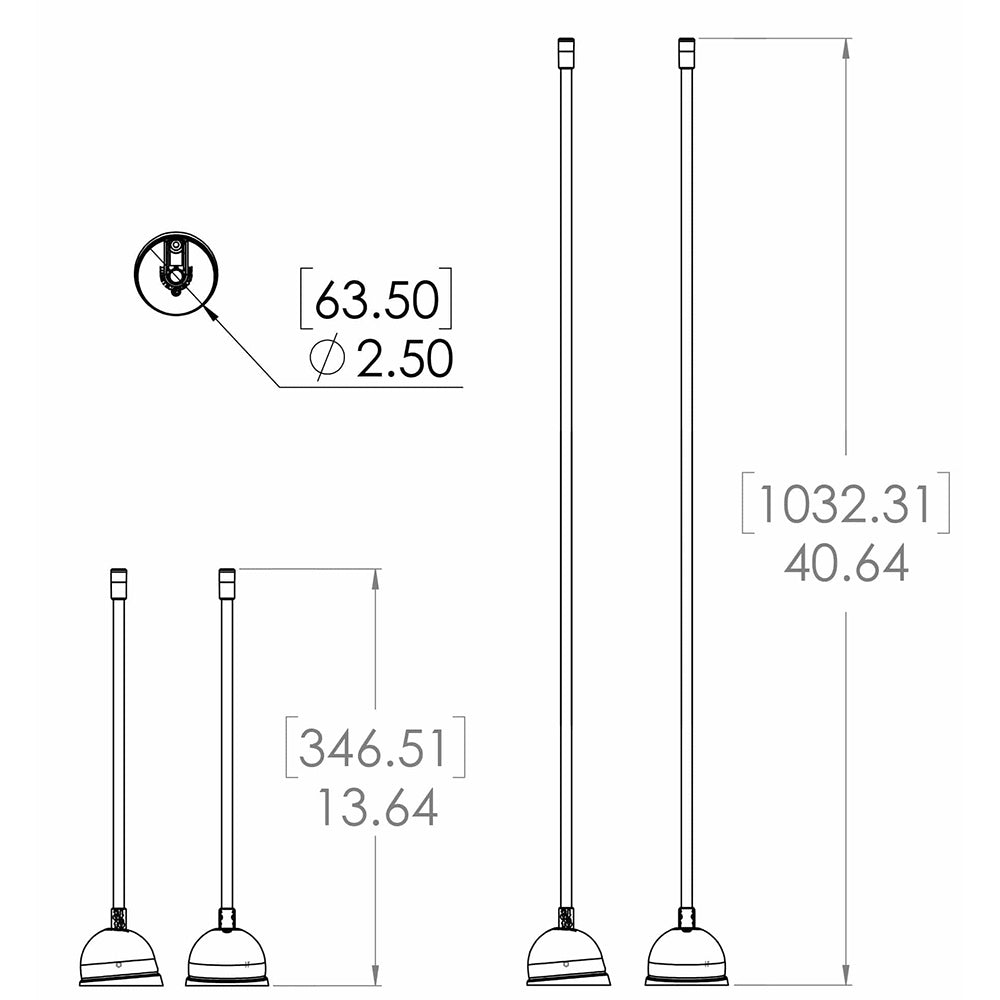 Lumitec Contour Anchor Light with 12-inch black shaft and white base, navigation light for boats.
