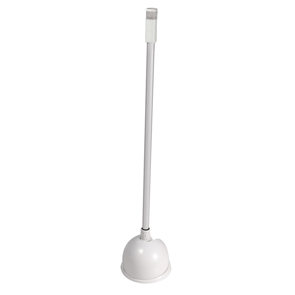 Lumitec Contour Anchor Light with 12-inch white shaft and white base, navigation light for marine vessels.
