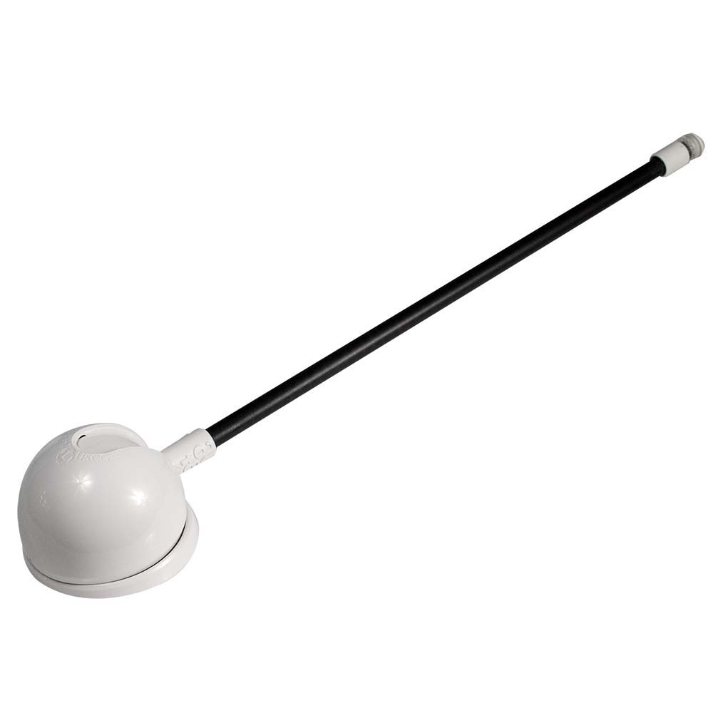 Lumitec Contour Anchor Light with 20-inch black shaft and white base, marine navigation light for boats and vessels.