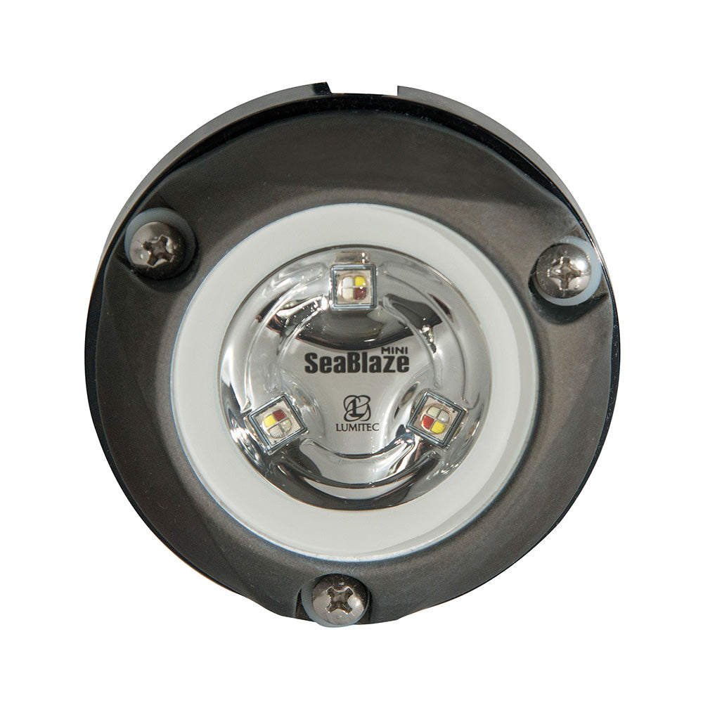 Lumitec Zambezi Mini surface mount underwater light in blue, non-dimming, designed for marine and underwater lighting applications.