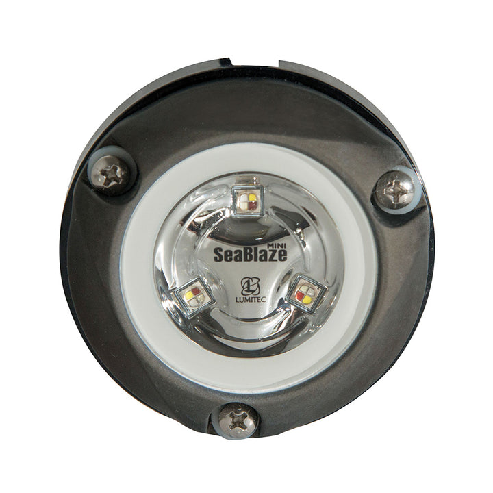 Lumitec Zambezi Mini surface mount underwater light in blue, non-dimming, designed for marine and underwater lighting applications.