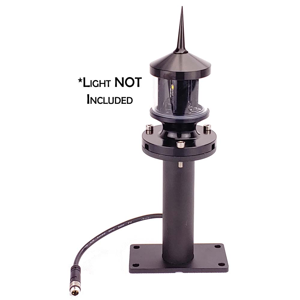 Lunasea Lighting 4.5-inch Nav Light Riser for LL53 Nav Fixture Series, marine navigation light accessory, black plastic riser.