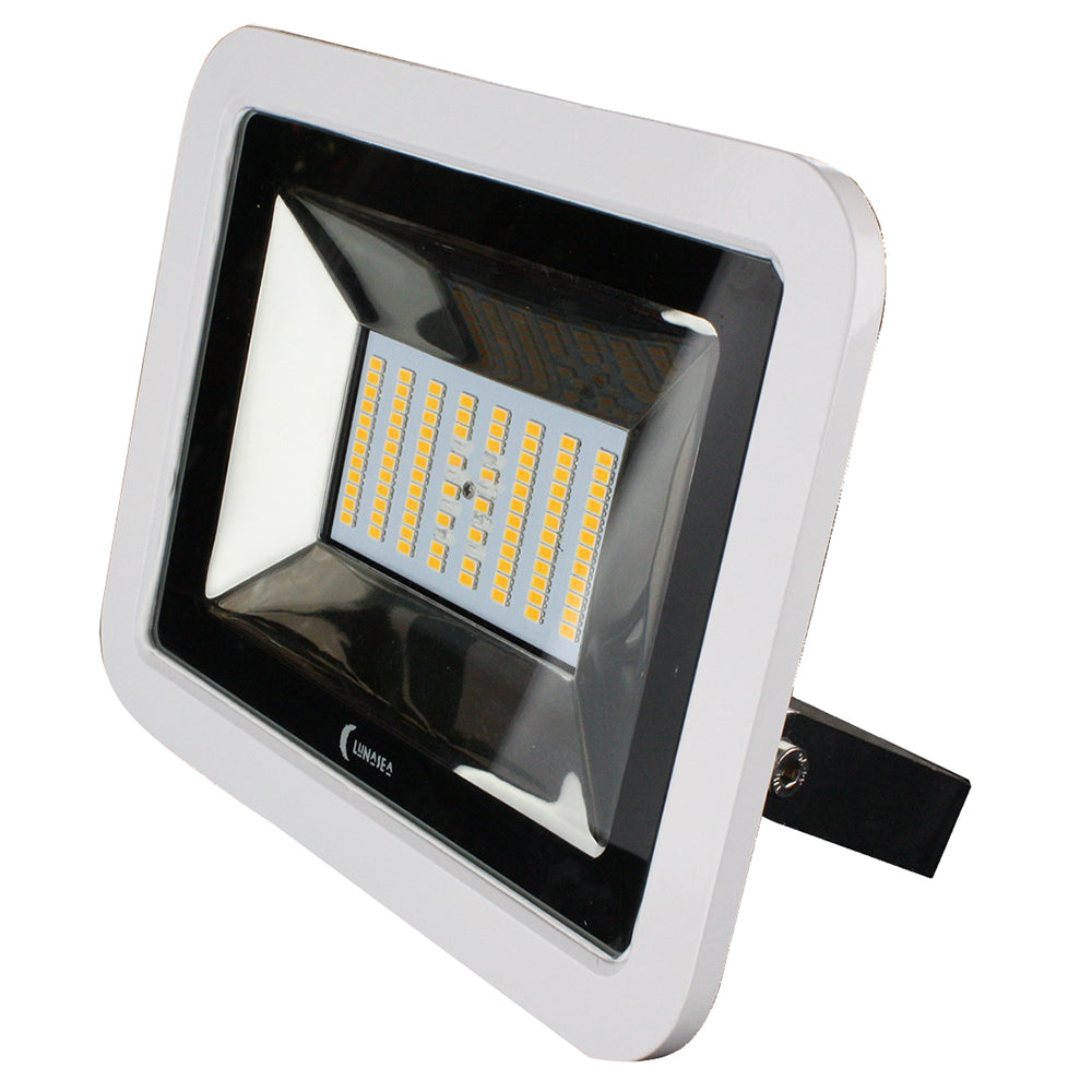 Projecteur LED Lunasea Slimline 35 W, 12/24 V, blanc froid, 4 800 lumens, 3 cordons - Boîtier blanc